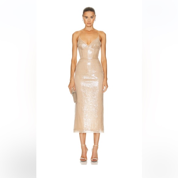 David Koma Sequin Cami Midi Dress size 4 - Picture 1 of 8
